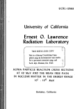 Cover page: ALPHA PARTICLE REACTION CROSS SECTIONS AT 40 MeV AND THE MEAN FREE PATH IN NUCLEAR MATTER IN THE ENERGY RANGE 101 - 106 MeV