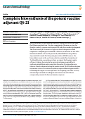 Cover page of Complete biosynthesis of the potent vaccine adjuvant QS-21.