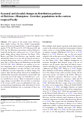 Cover page of Seasonal and decadal changes in distribution patterns of&nbsp;<em>Halobates</em>&nbsp;(Hemiptera: Gerridae) populations in the eastern tropical Pacific