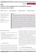 Cover page: Auditory access, language access, and implicit sequence learning in deaf children