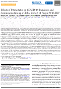 Cover page: Effects of Pitavastatin on COVID-19 Incidence and Seriousness Among a Global Cohort of People With HIV