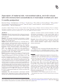 Cover page: Association of maternal diet, micronutrient status, and milk volume with milk micronutrient concentrations in Indonesian mothers at 2 and 5 months postpartum