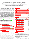 Cover page: Ising Model on Locally Tree-like Graphs: Uniqueness of Solutions to Cavity Equations