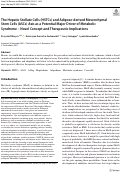 Cover page: The Hepatic Stellate Cells (HSTCs) and Adipose-derived Mesenchymal Stem Cells (ASCs) Axis as a Potential Major Driver of Metabolic Syndrome – Novel Concept and Therapeutic Implications