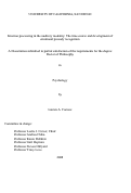 Cover page: Emotion processing in the auditory modality : the time course and development of emotional prosody recognition