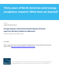 Cover page: Thirty years of North American wind energy acceptance research: What have we learned?