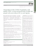 Cover page: Associations of the COVID-19 pandemic with quality of life: A cross-sectional study of older-age people with and without HIV in rural Uganda