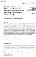 Cover page: The Effect of Information About Local Demand for Redistribution on Support for Territorial Transfers Among Affluent Groups