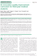 Cover page: An innovative quality improvement curriculum for third-year medical students