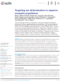 Cover page: Targeting sex determination to suppress mosquito populations