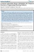 Cover page: α-Calcium Calmodulin Kinase II Modulates the Temporal Structure of Hippocampal Bursting Patterns