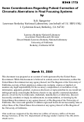 Cover page: Some Considerations Regarding Pulsed Correction of Chromatic Aberrations in Final Focusing Systems