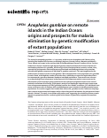 Cover page: Anopheles gambiae on remote islands in the Indian Ocean: origins and prospects for malaria elimination by genetic modification of extant populations.