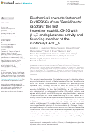 Cover page: Biochemical characterization of Fsa16295Glu from Fervidibacter sacchari, the first hyperthermophilic GH50 with β-1,3-endoglucanase activity and founding member of the subfamily GH50_3.