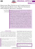 Cover page: Mastectomy Flap Thickness and Complications in Nipple-Sparing Mastectomy: Objective Evaluation using Magnetic Resonance Imaging.