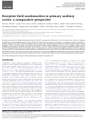 Cover page: Receptive-field nonlinearities in primary auditory cortex: a comparative perspective.