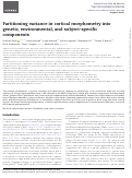 Cover page: Partitioning variance in cortical morphometry into genetic, environmental, and subject-specific components