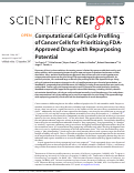 Cover page: Computational Cell Cycle Profiling of Cancer Cells for Prioritizing FDA-Approved Drugs with Repurposing Potential.