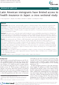 Cover page: Latin American immigrants have limited access to health insurance in Japan: a cross sectional study