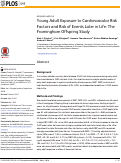 Cover page: Young Adult Exposure to Cardiovascular Risk Factors and Risk of Events Later in Life: The Framingham Offspring Study.