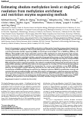 Cover page: Estimating absolute methylation levels at single-CpG resolution from methylation enrichment and restriction enzyme sequencing methods