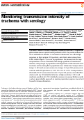 Cover page: Monitoring transmission intensity of trachoma with serology.