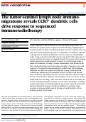 Cover page of The tumor-sentinel lymph node immuno-migratome reveals CCR7⁺ dendritic cells drive response to sequenced immunoradiotherapy