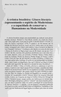 Cover page: A crônica brasileira: Gênero literário representando o espírito do Modernismo e a capacidade de conservar o Humanismo na Modernidade