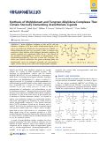 Cover page: Synthesis of Molybdenum and Tungsten Alkylidene Complexes That Contain Sterically Demanding Arenethiolate Ligands