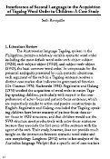 Cover page: Interference of Second Language in the Acquisition of Tagalog Word Order in Children: A Case Study