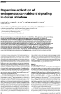 Cover page: Dopamine activation of endogenous cannabinoid signaling in dorsal striatum