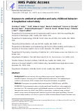 Cover page: Exposure to ambient air pollution and early childhood behavior: A longitudinal cohort study