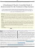 Cover page: A Randomized, Placebo-Controlled Study of Romosozumab for the Treatment of Hip Fractures.