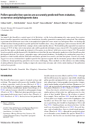 Cover page of Pollen specialist bee species are accurately predicted from visitation, occurrence and phylogenetic data