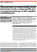 Cover page: Characterization of an RNA binding protein interactome reveals a context-specific post-transcriptional landscape of MYC-amplified medulloblastoma