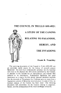 Cover page: The Council in Trullo (691-692): A Study of the Canons Relating to Paganism, Heresy, and the Invasions