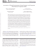 Cover page: Association of Weight Discrimination During Pregnancy and Postpartum With Maternal Postpartum Health