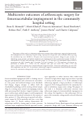 Cover page: Multicenter outcomes of arthroscopic surgery for femoroacetabular impingement in the community hospital setting