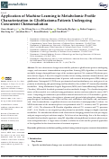 Cover page: Application of Machine Learning to Metabolomic Profile Characterization in Glioblastoma Patients Undergoing Concurrent Chemoradiation