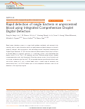 Cover page: Rapid detection of single bacteria in unprocessed blood using Integrated Comprehensive Droplet Digital Detection.