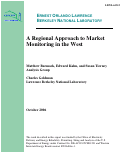 Cover page: A Regional Approach to Market Monitoring in the West