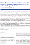 Cover page: Minimally invasive transcrestal guided sinus lift (TGSL): A clinical prospective proof-of-concept cohort study up to 52 months