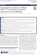 Cover page: Transcriptional activation of CBFβ by CDK11p110 is necessary to promote osteosarcoma cell proliferation