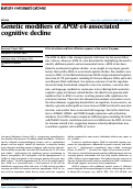 Cover page of Genetic modifiers of APOE-ε4-associated cognitive decline