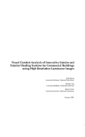 Cover page: Visual Comfort Analysis of Innovative Interior and Exterior Shading Systems for Commercial Buildings using High Resolution Luminance Images