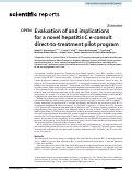 Cover page: Evaluation of and implications for a novel hepatitis C e-consult direct-to-treatment pilot program