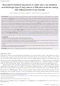 Cover page: Association between exposures to radon and γ‐ray radiation and histologic type of lung cancer in Eldorado uranium mining and milling workers from Canada