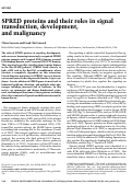 Cover page: SPRED proteins and their roles in signal transduction, development, and malignancy