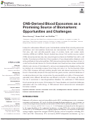 Cover page: CNS-Derived Blood Exosomes as a Promising Source of Biomarkers: Opportunities and Challenges