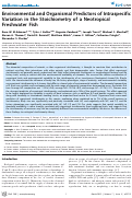 Cover page: Environmental and Organismal Predictors of Intraspecific Variation in the Stoichiometry of a Neotropical Freshwater Fish